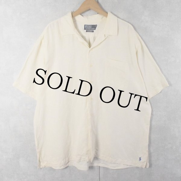 Polo Ralph Lauren Caldwell XXL ホワイトシャツ 極美品 2XL ホワイト Caldwell シルクリネン ポロラルフローレン