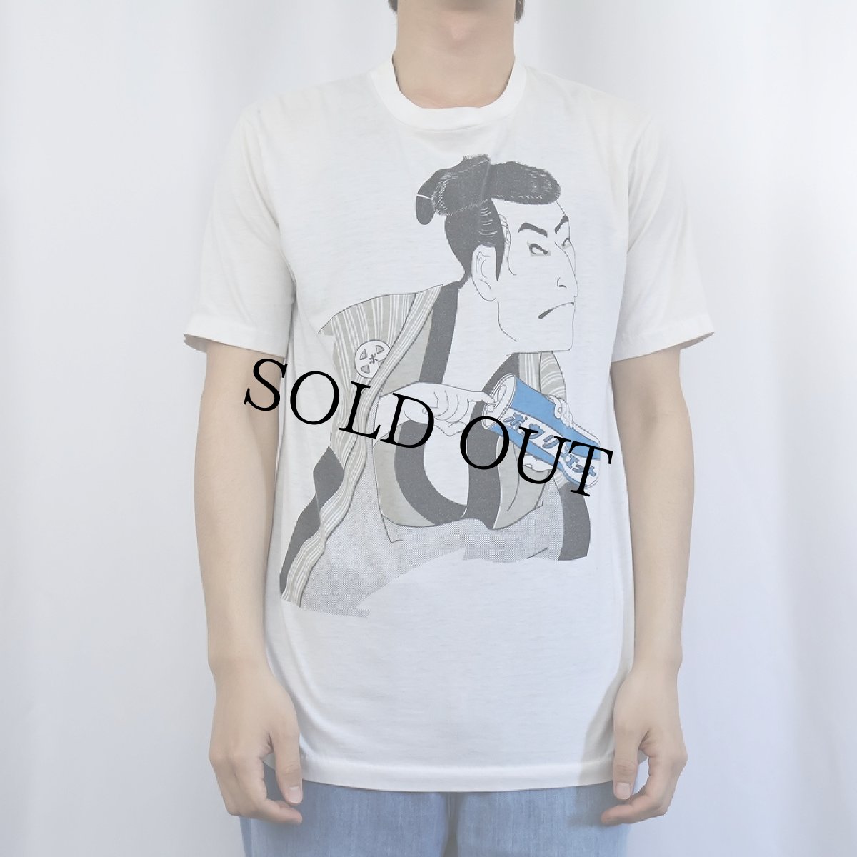 画像2: 80's〜 Pocari Sweat × 写楽 パロディプリントTシャツ LL (2)