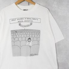 画像1: 80's "ADULT CHILDREN OF NORMAL..." シュールイラストプリントTシャツ XL (1)