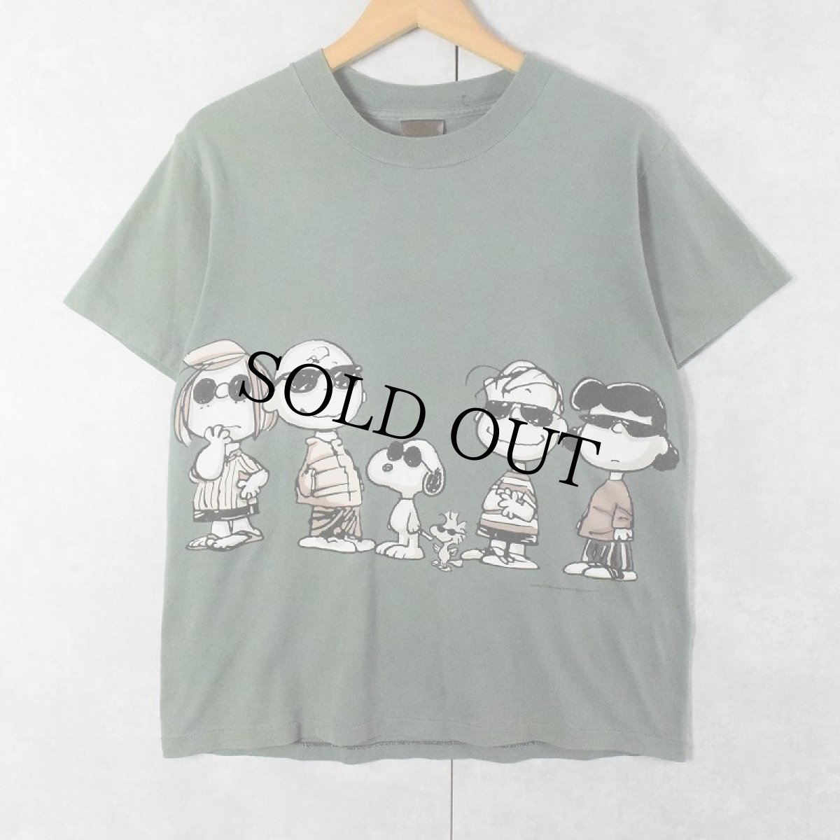 画像1: 90's PEANUTS USA製 キャラクターパロディプリントTシャツ M (1)