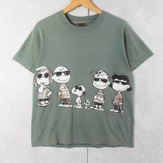 画像1: 90's PEANUTS USA製 キャラクターパロディプリントTシャツ M (1)