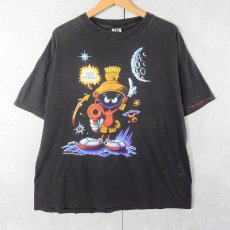 画像1: 90's Marvin the Martian USA製 キャラクタープリントTシャツ BLACK L (1)