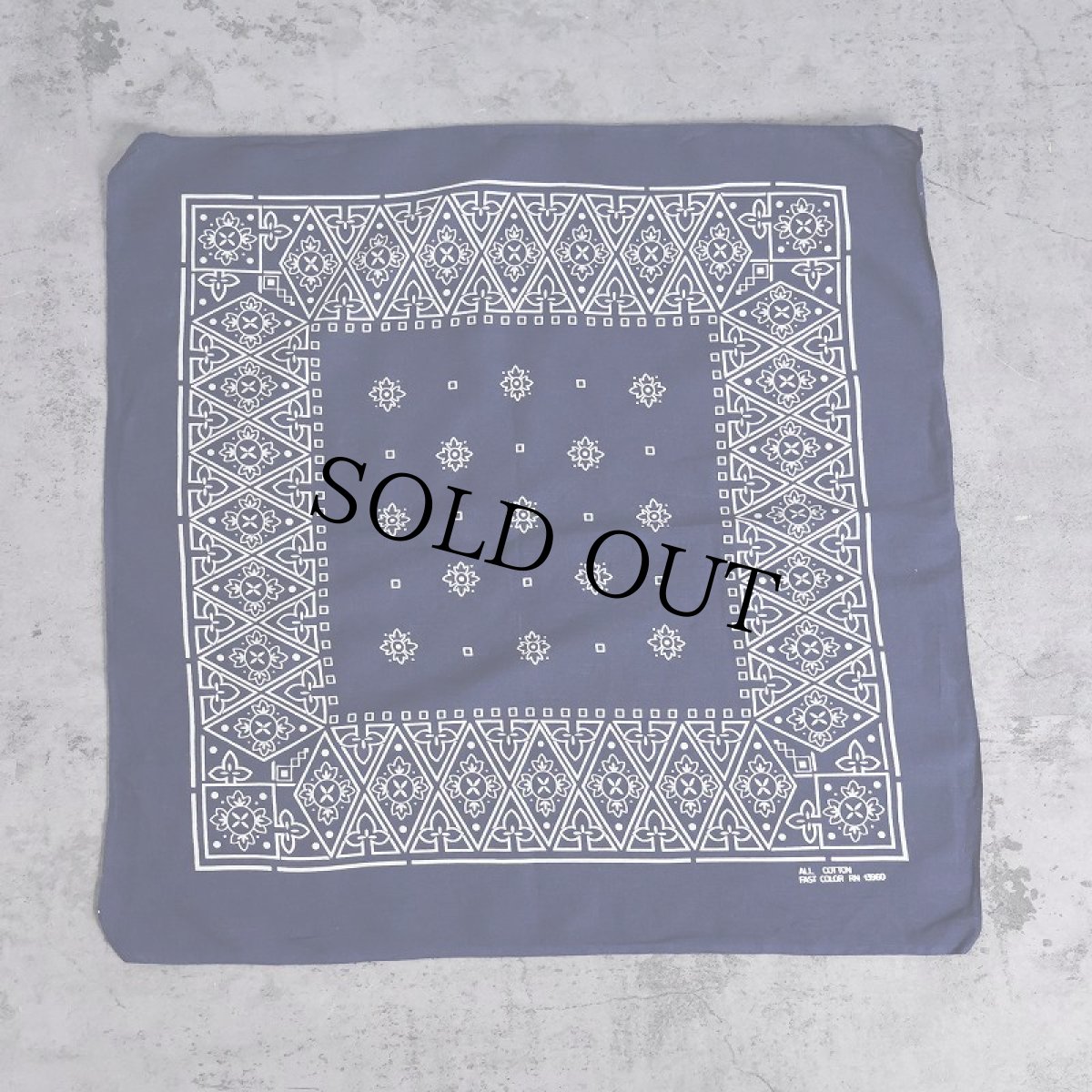 画像2: 60〜70's FAST COLOR USA製 総柄 バンダナ NAVY (2)