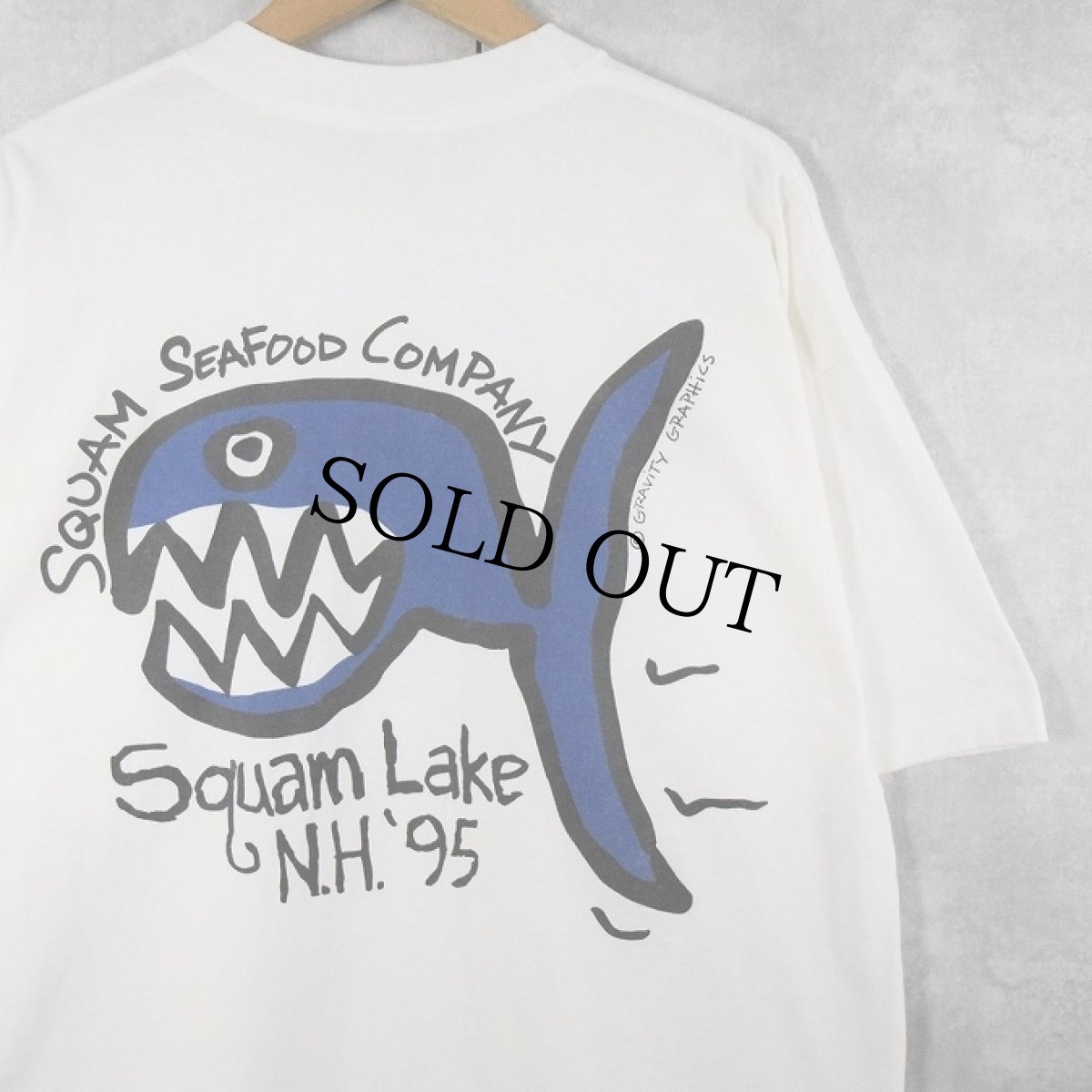 画像1: 【SALE】 90's GRAVITY GRAPHICS USA製 "Squam Lake N.H. '95" プリントTシャツ XL (1)