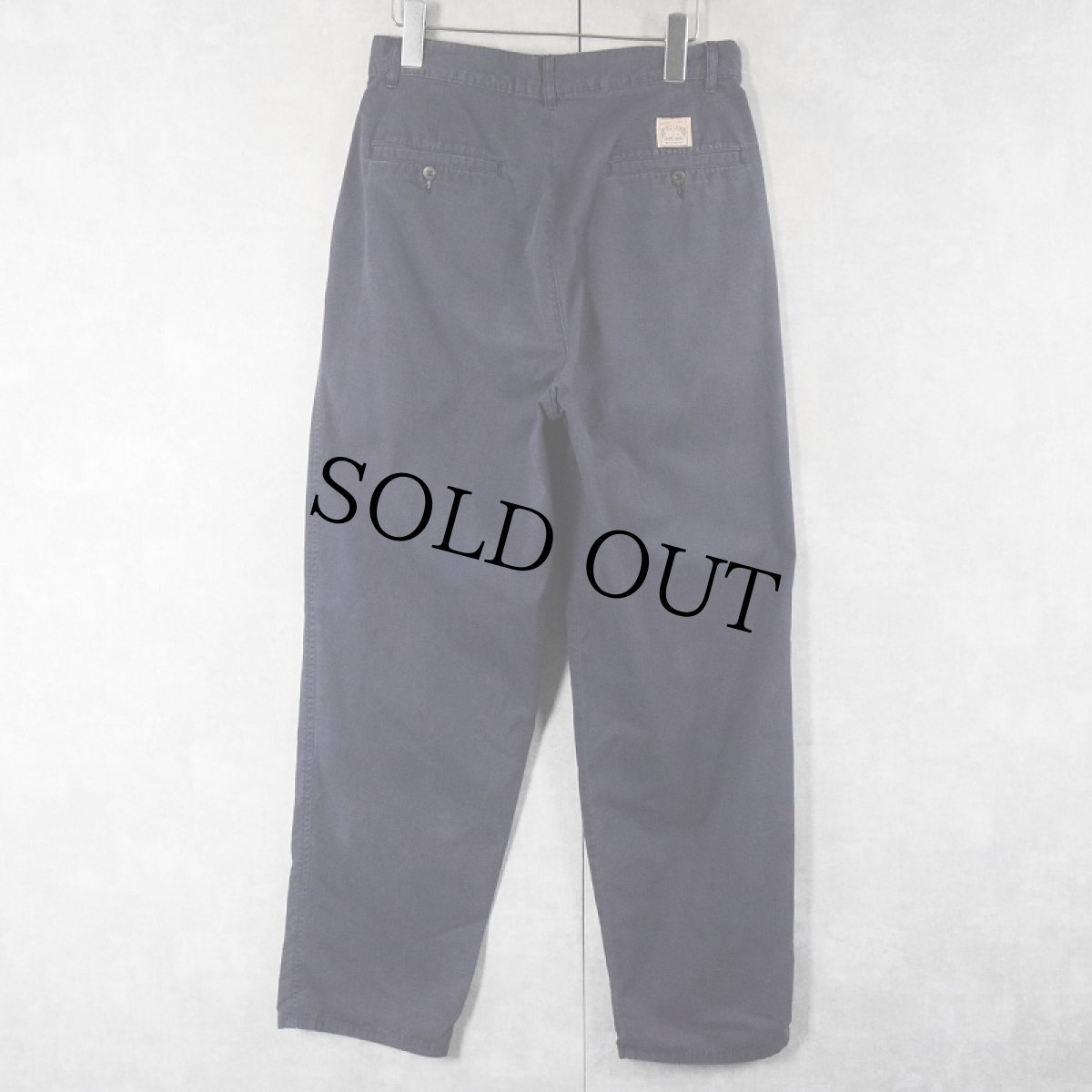 画像2: 90's POLO Ralph Lauren USA製 2タックコットンチノトラウザーズ NAVY W31 (2)
