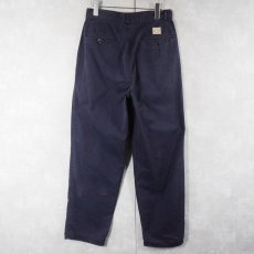 画像2: 90's POLO Ralph Lauren USA製 2タックコットンチノトラウザーズ NAVY W31 (2)