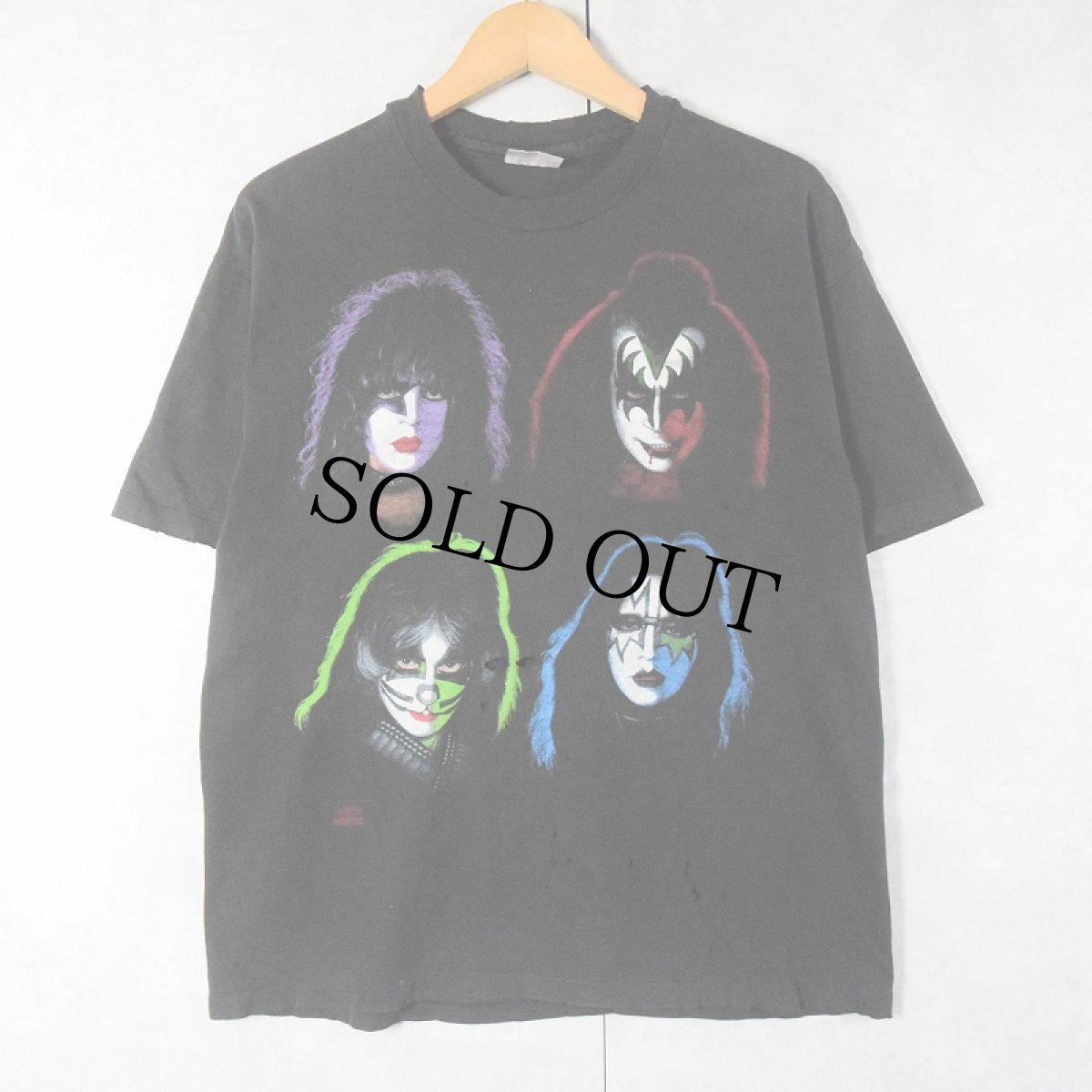 画像1: 90's KISS USA製 ハードロックバンドTシャツ L (1)