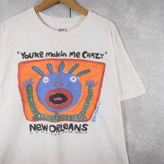 画像1: 90's BIG HED "YOU'RE MAKIN ME CRAZY" アートプリントTシャツ L (1)