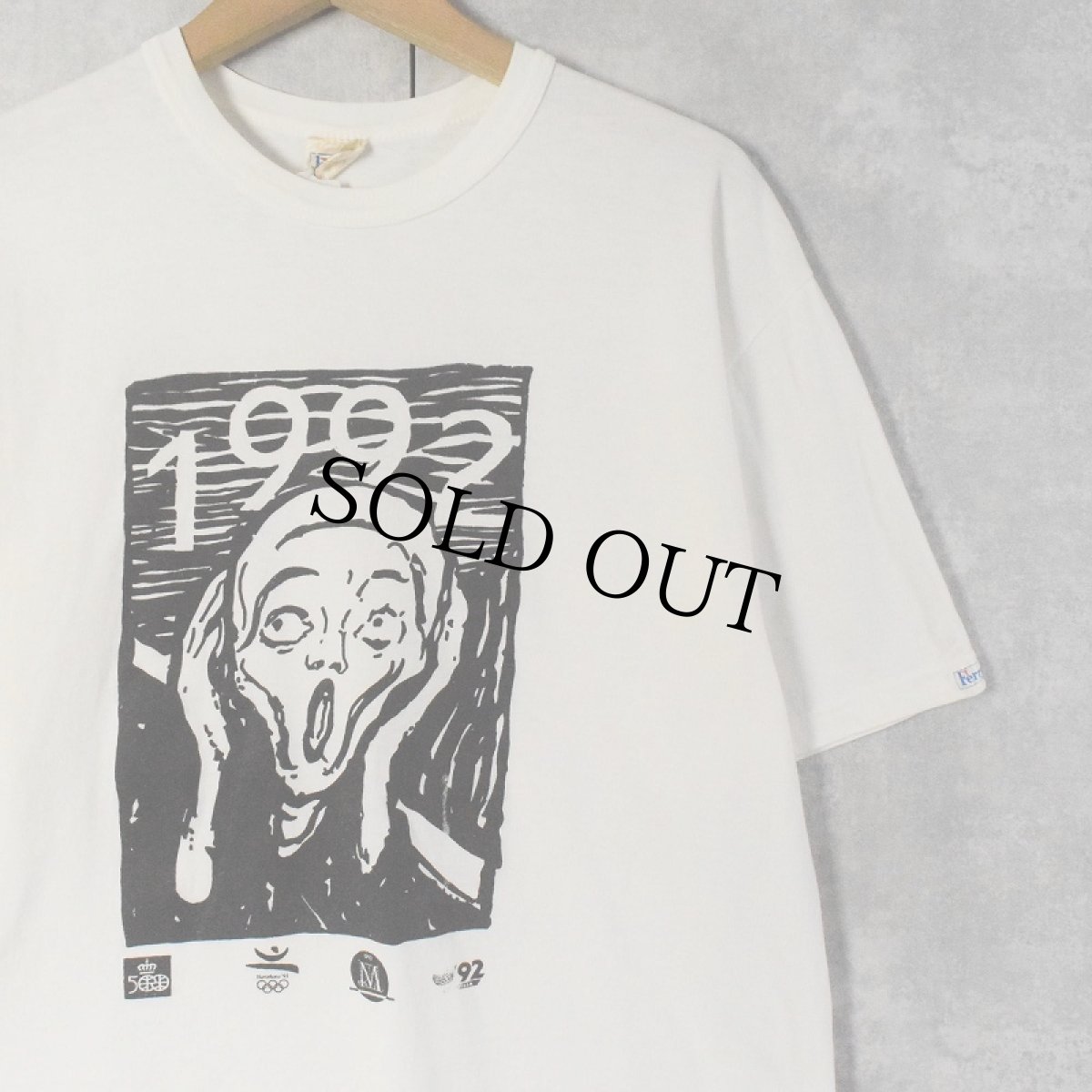 画像1: 90's Edvard Munch "The Scream" アートプリントTシャツ  (1)