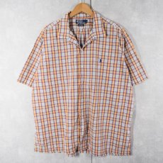 画像2: POLO Ralph Lauren "CALDWELL" ロゴ刺繍 チェック柄 コットンオープンカラーシャツ XL (2)