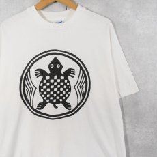 画像1: 90's USA製 カメ イラストプリントTシャツ XL (1)