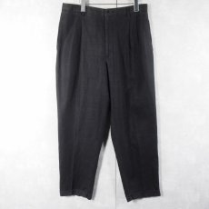 画像1: 80's SAVANE リネン×コットン 2タックスラックス BLACK W38 (1)