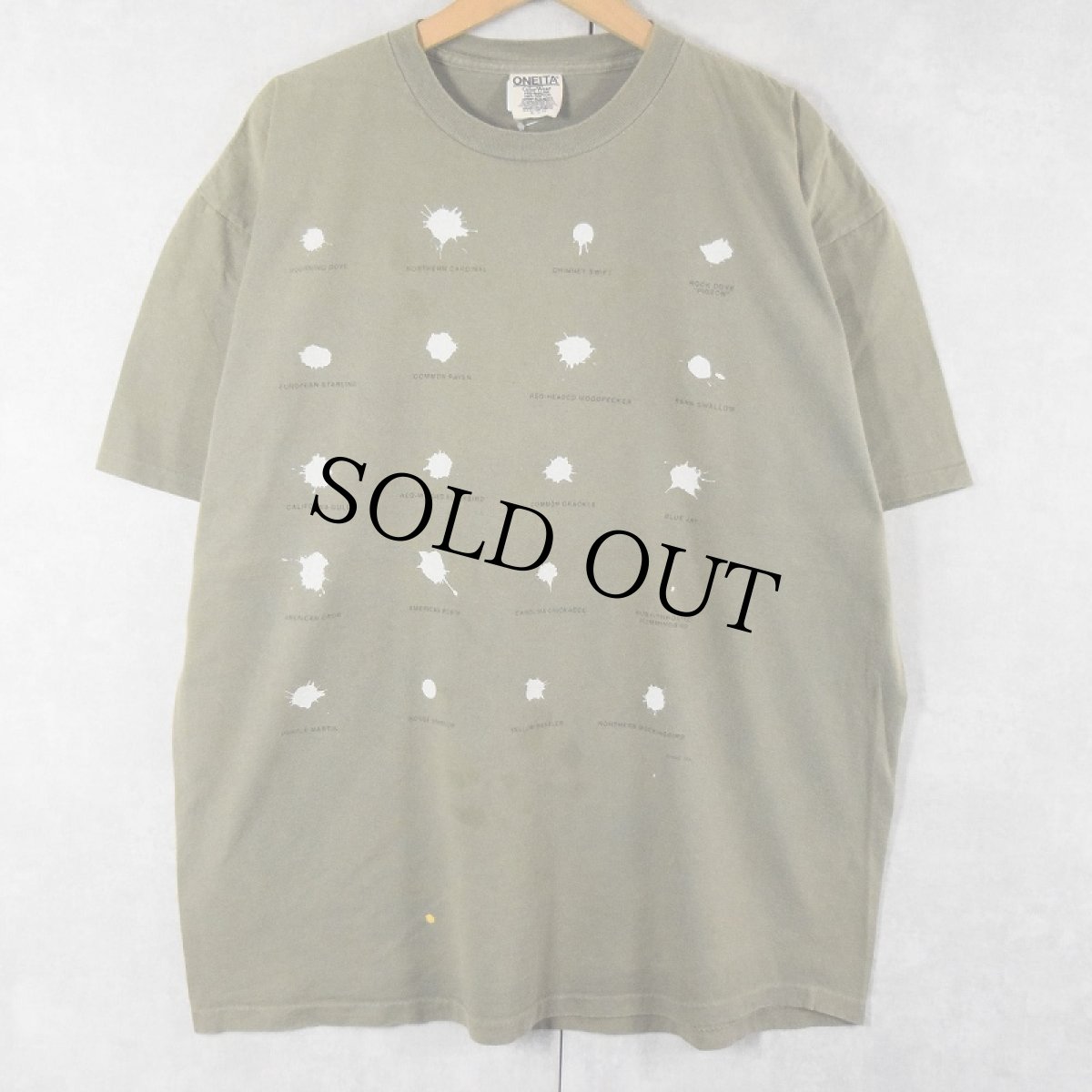 画像1: 90's BIRD DROPPINGS アートプリントTシャツ XL (1)