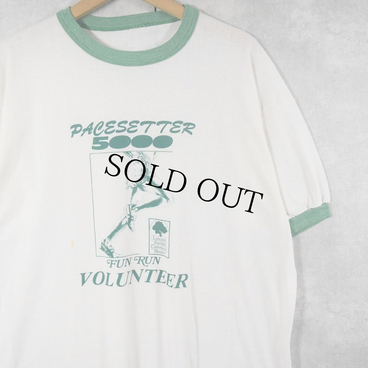 画像1: 80's "PACE SETTER 5000" マラソンプリントリンガーTシャツ (1)