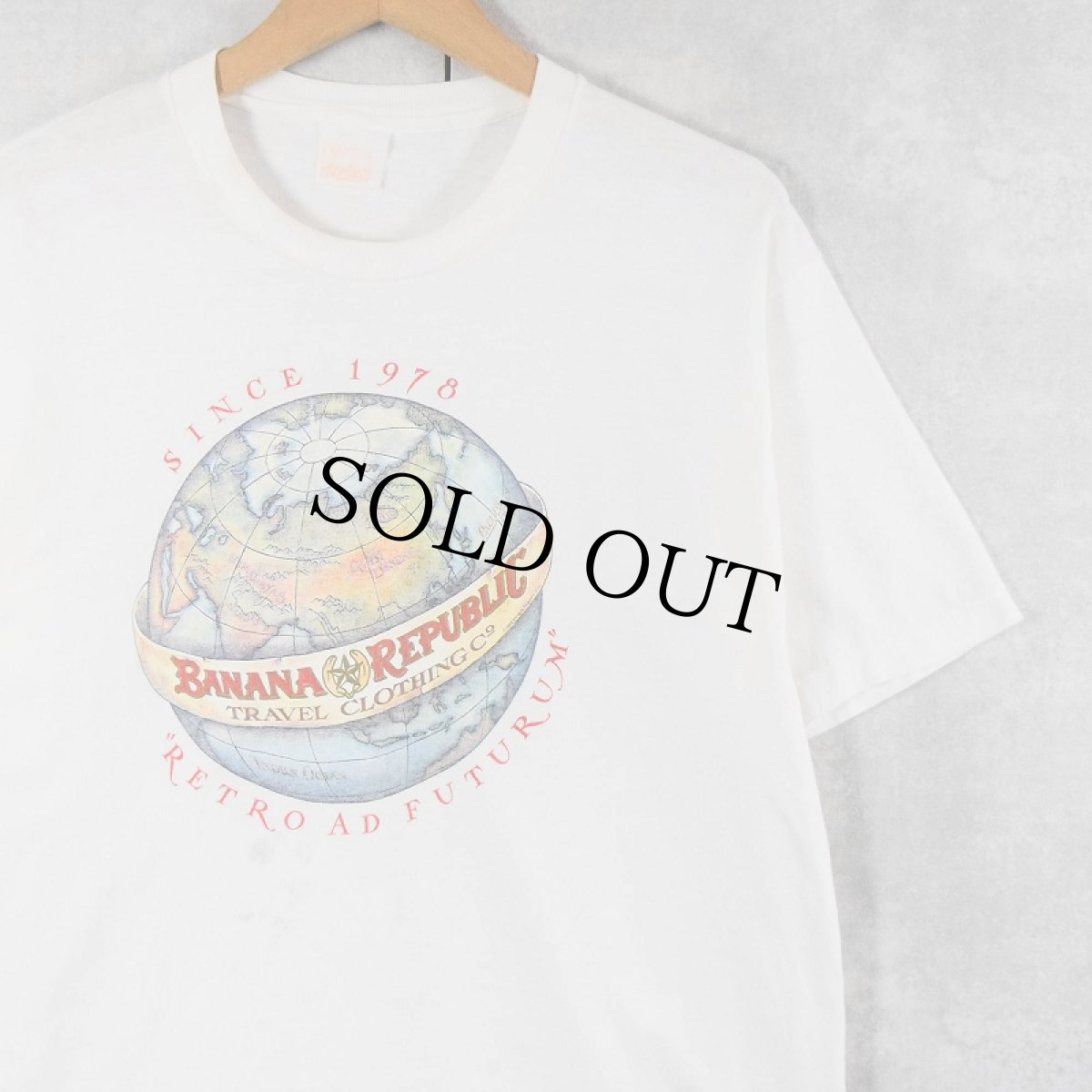 画像1: 80's BANANA REPUBLIC 地球プリントTシャツ (1)