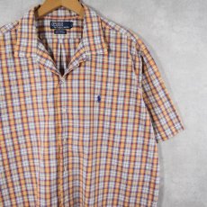 画像1: POLO Ralph Lauren "CALDWELL" ロゴ刺繍 チェック柄 コットンオープンカラーシャツ XL (1)