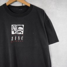 画像1: 90's CAFE ZING イラストプリント カフェTシャツ BLACK  (1)