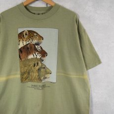 画像1: 90's Diana Dee Tyler LIBERTY GRAPHICS USA製 "THREE FELINES" プリントTシャツ L (1)