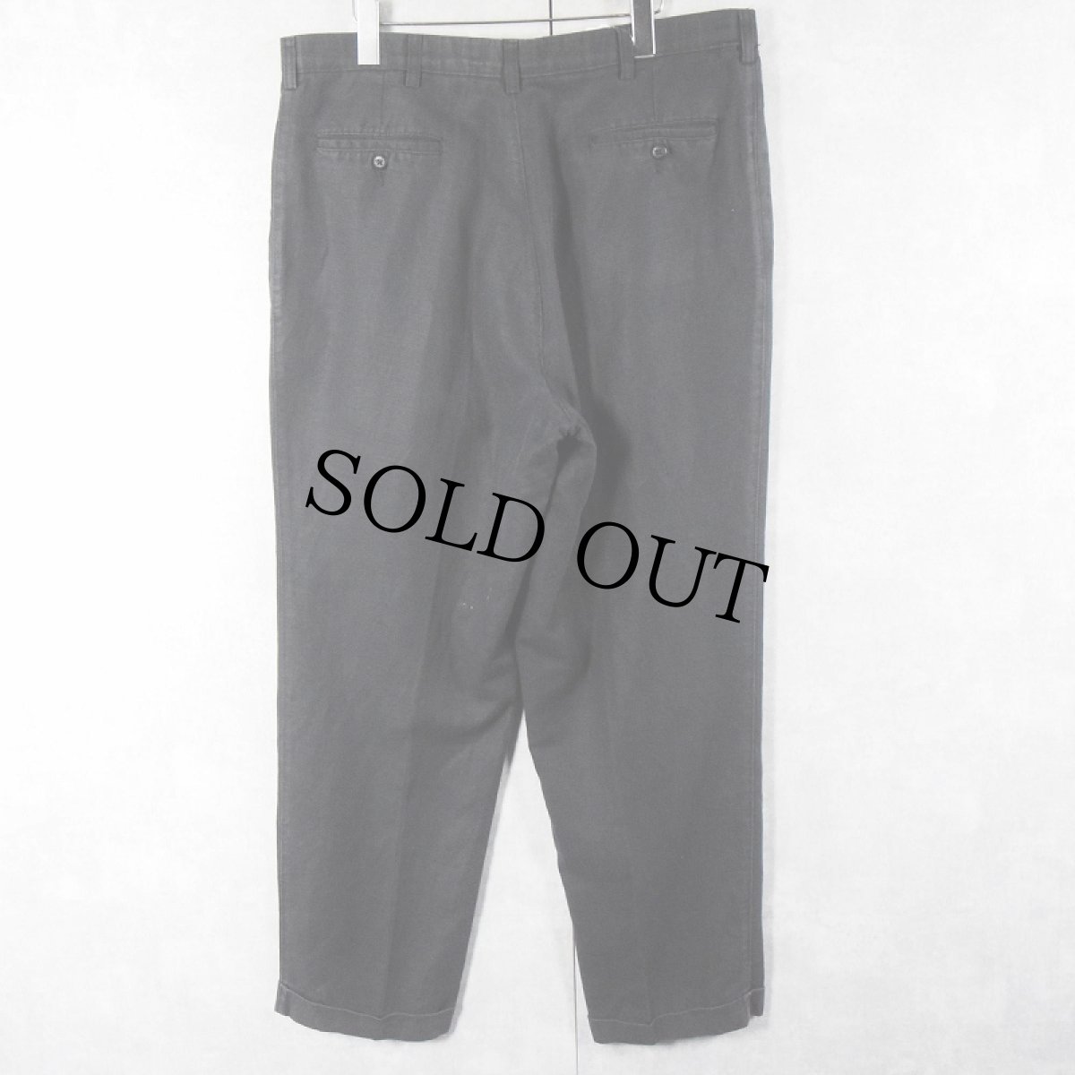 画像2: 80's SAVANE リネン×コットン 2タックスラックス BLACK W38 (2)