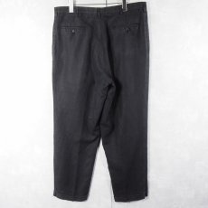 画像2: 80's SAVANE リネン×コットン 2タックスラックス BLACK W38 (2)