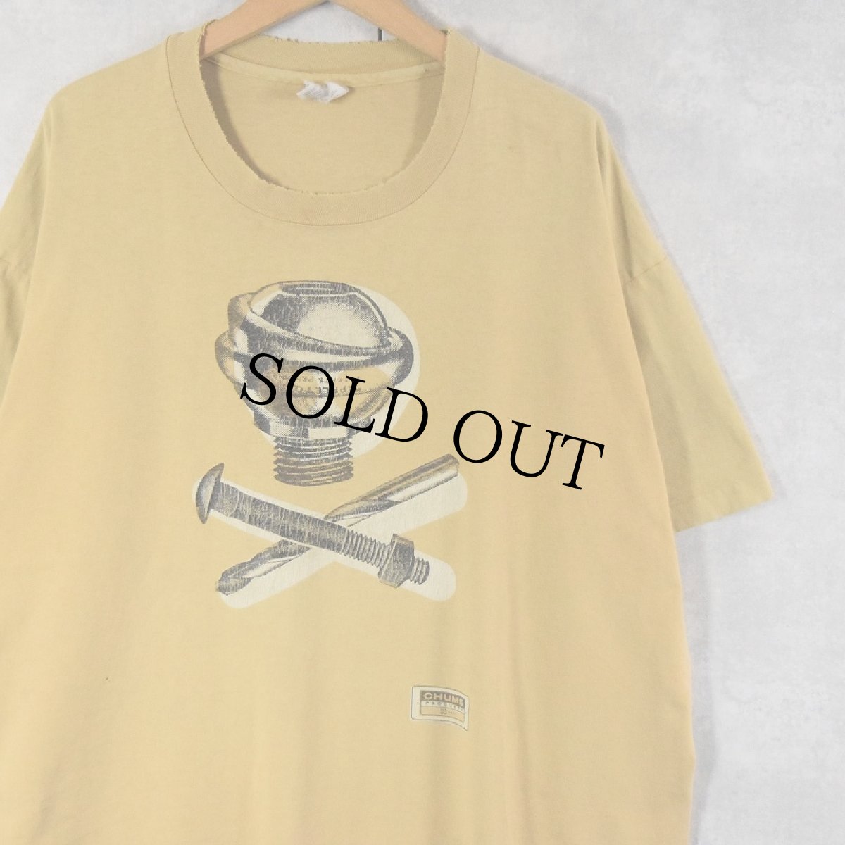 画像1: 90's ねじ×スカル プリントTシャツ  (1)
