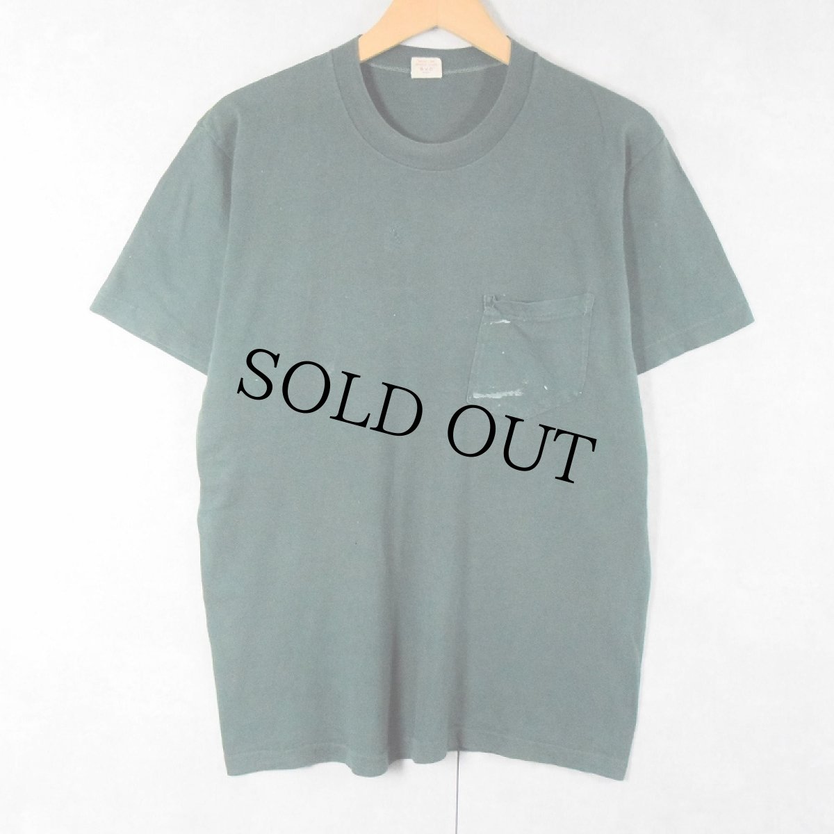 画像1: 60's B.V.D. 無地ポケットTシャツ L (1)