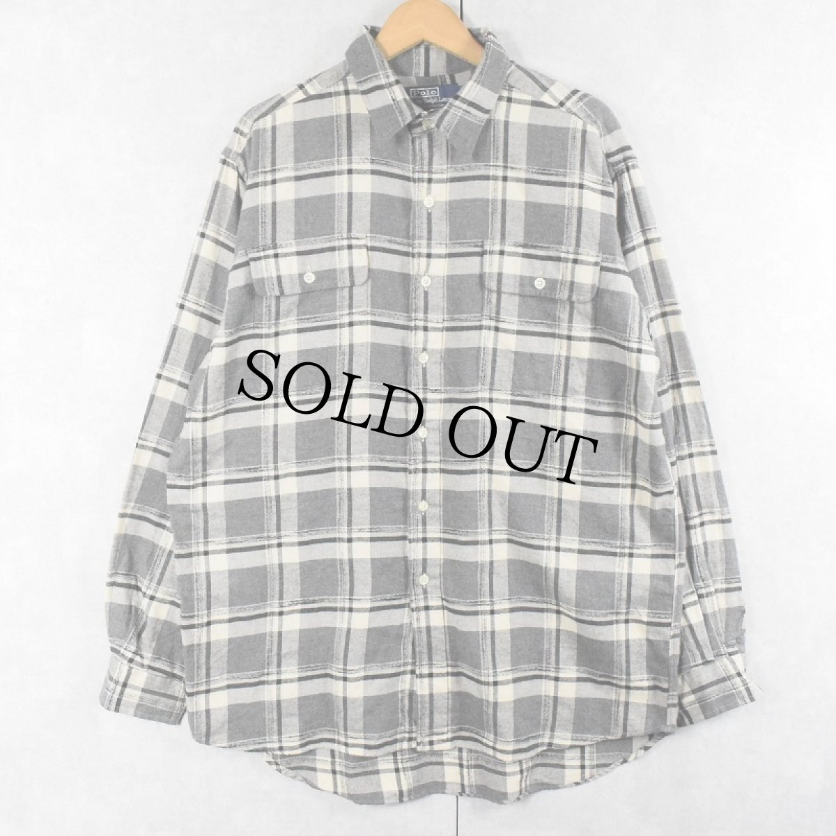 画像1: POLO Ralph Lauren "WHITFIELD" チェック柄 ヘビーネルシャツ L (1)
