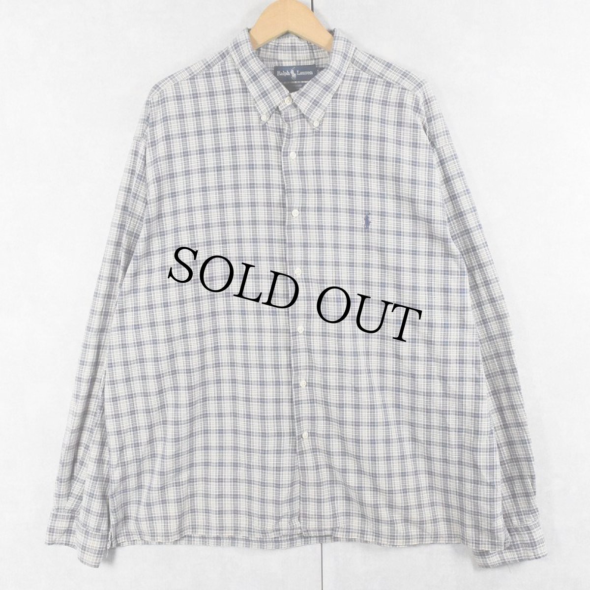 画像1: Ralph Lauren "GREGGOR" チェック柄 3点留め コットンボタンダウンシャツ XXL (1)