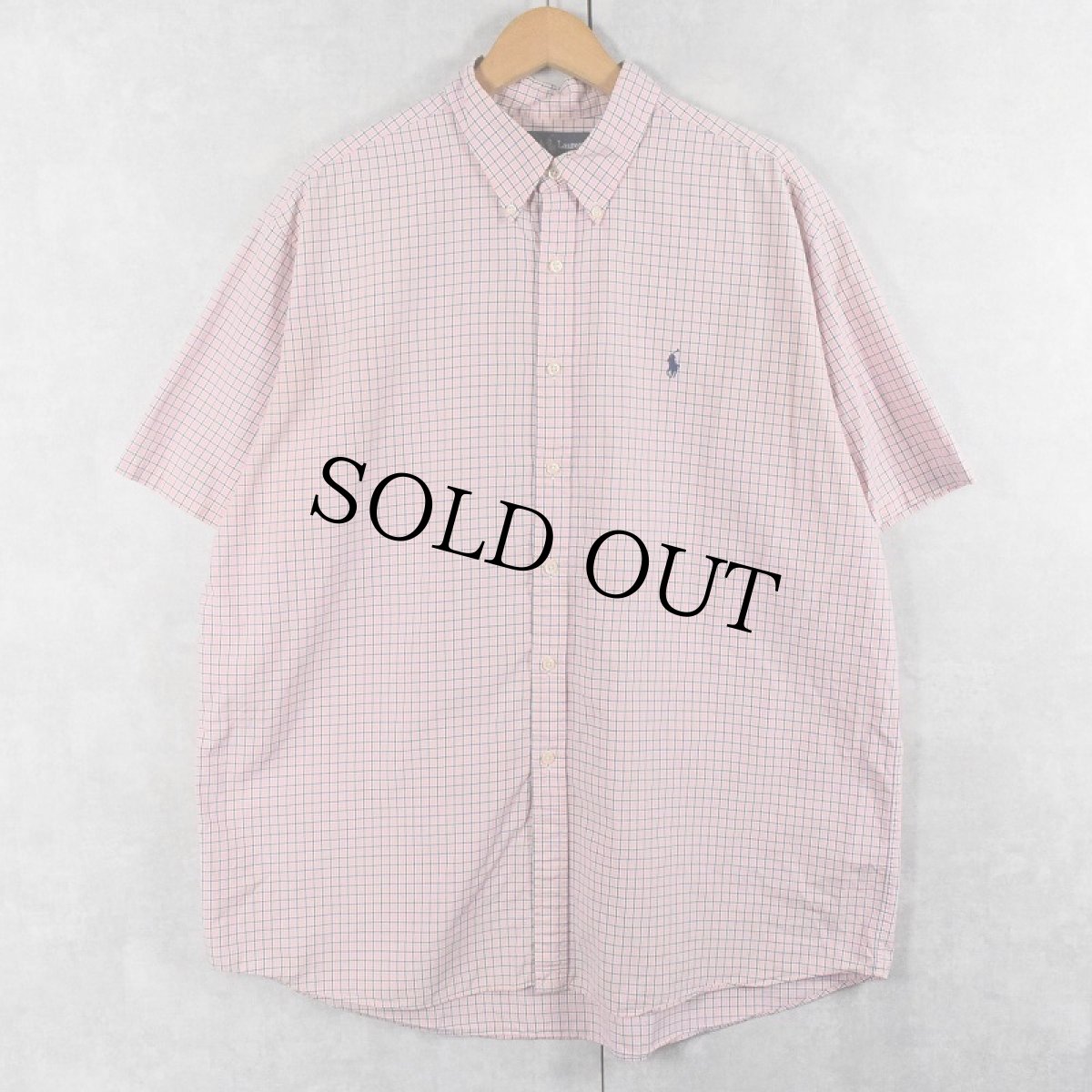 画像1: Ralph Lauren "VINTAGE BUTTONDOWN" チェック柄 3点留め 2PLYコットンボタンダウンシャツ XL (1)