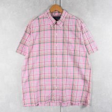 画像1: Ralph Lauren "BOB CAMP" ポニー無し チェック柄 3点留め コットンボタンダウンシャツ M (1)