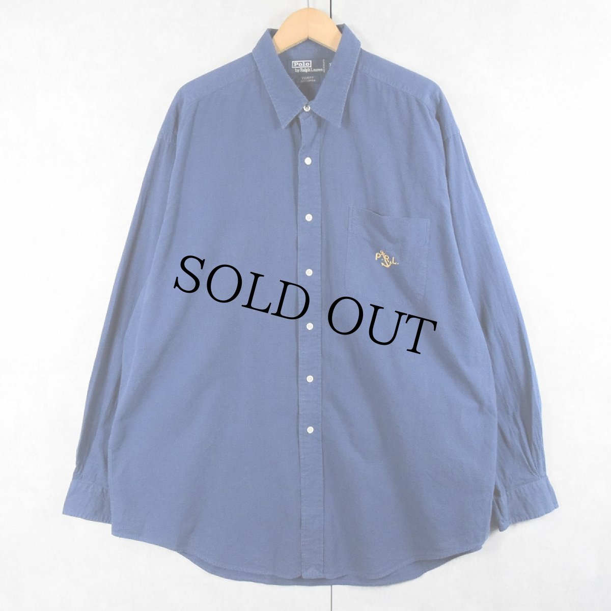 画像1: POLO Ralph Lauren "ELLIOTT" 刺繍入り シアサッカーシャツ XL (1)