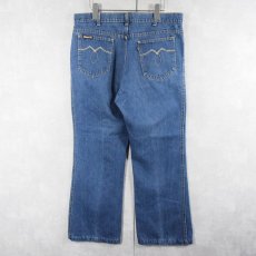 画像2: 70's〜 Levi's "Movin'On" フレアデニムパンツ W35 (2)