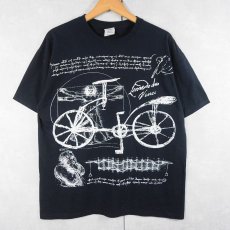 画像1: LEONARDO DA VINCI アートプリントTシャツ BLACK L (1)
