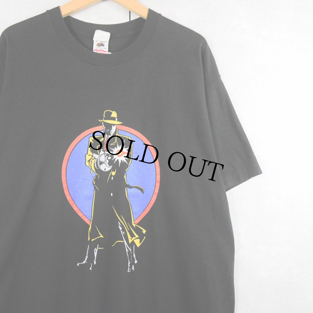 画像1: 90's Disney DICK TRACY USA製 キャラクタープリントTシャツ BLACK XL (1)