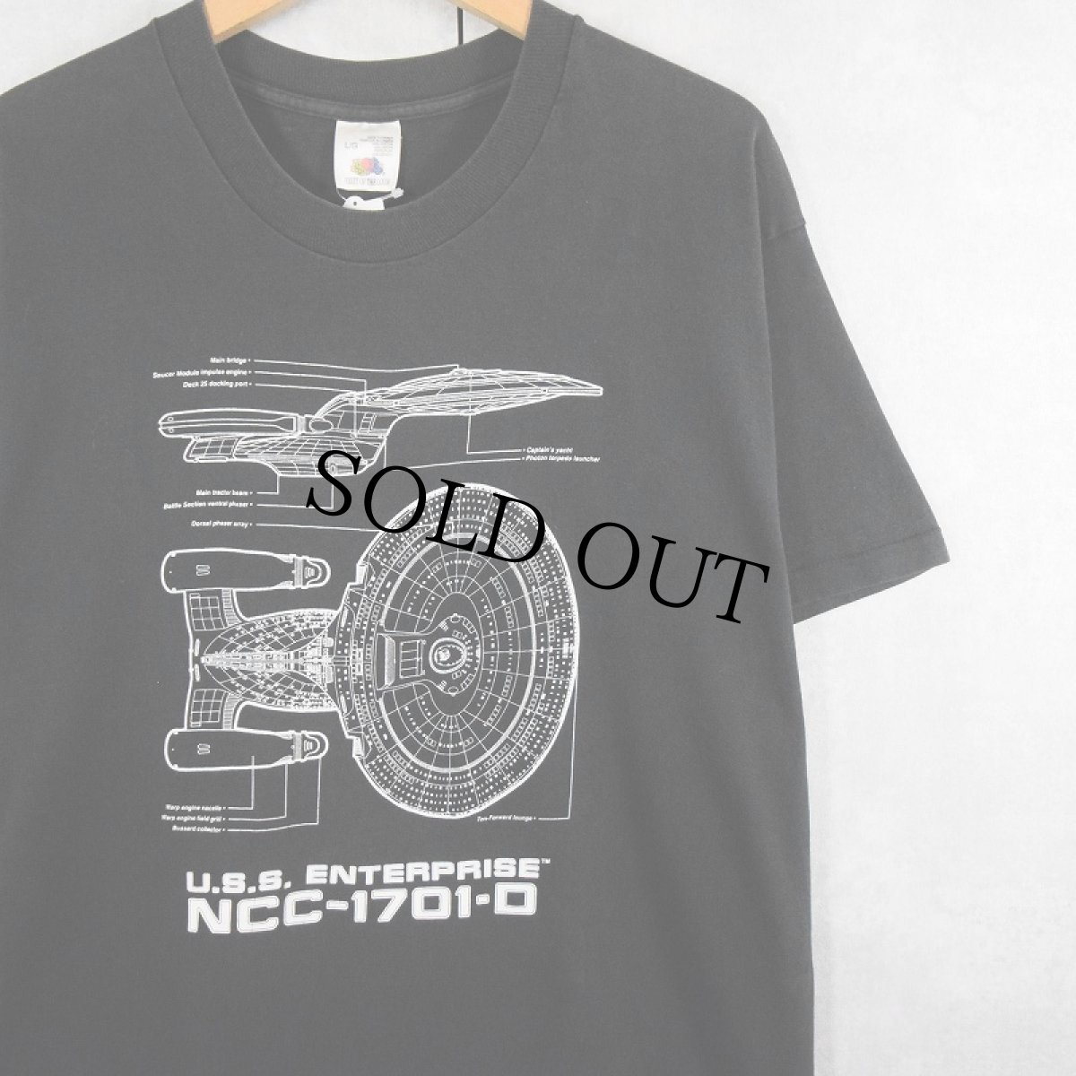 画像1: 90's STAR TREK CANADA製 "NCC-1701-D" TVドラマシリーズ プリントTシャツ BLACK L (1)