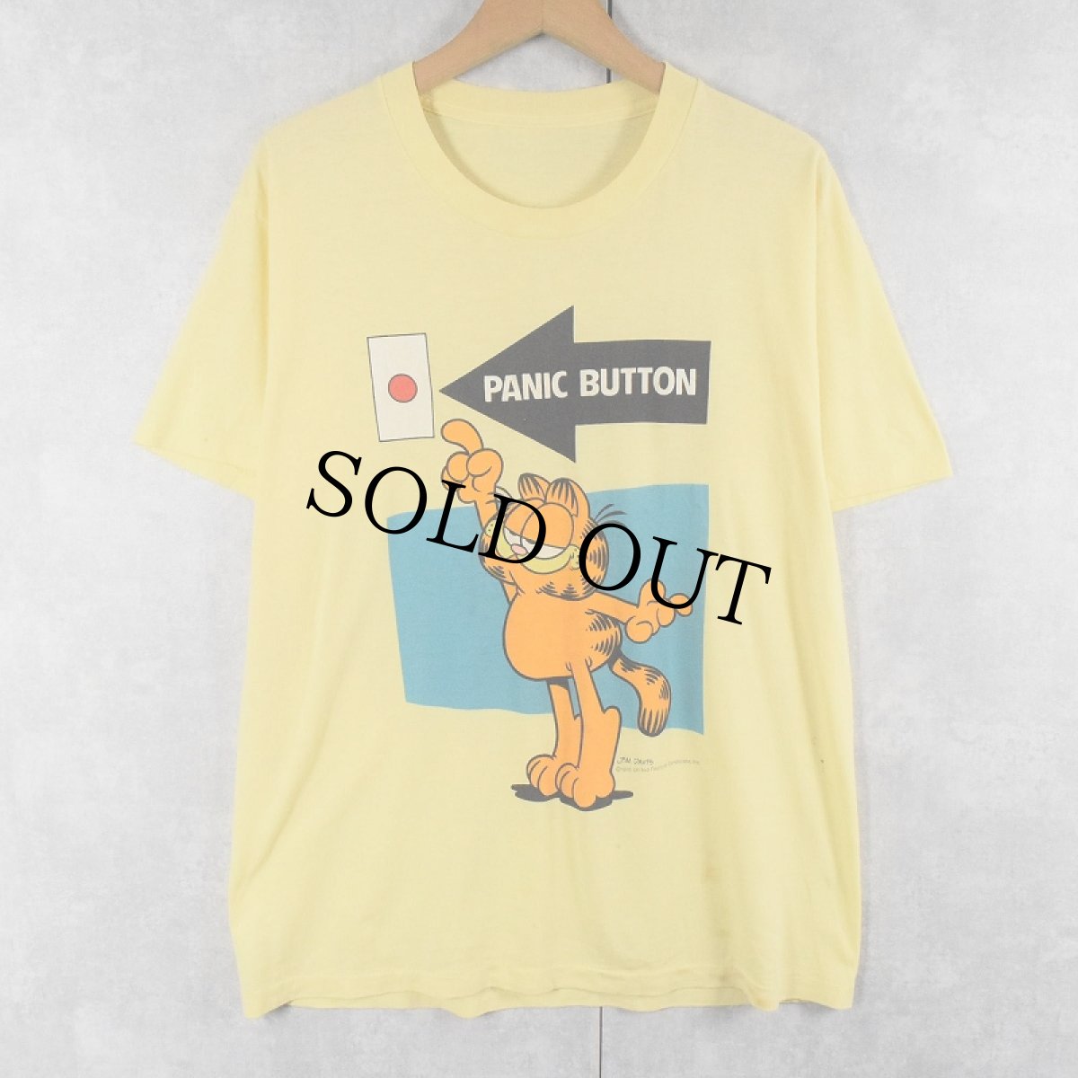 画像1: 〜80's Garfield "PANIC BUTTON" キャラクタープリントTシャツ (1)