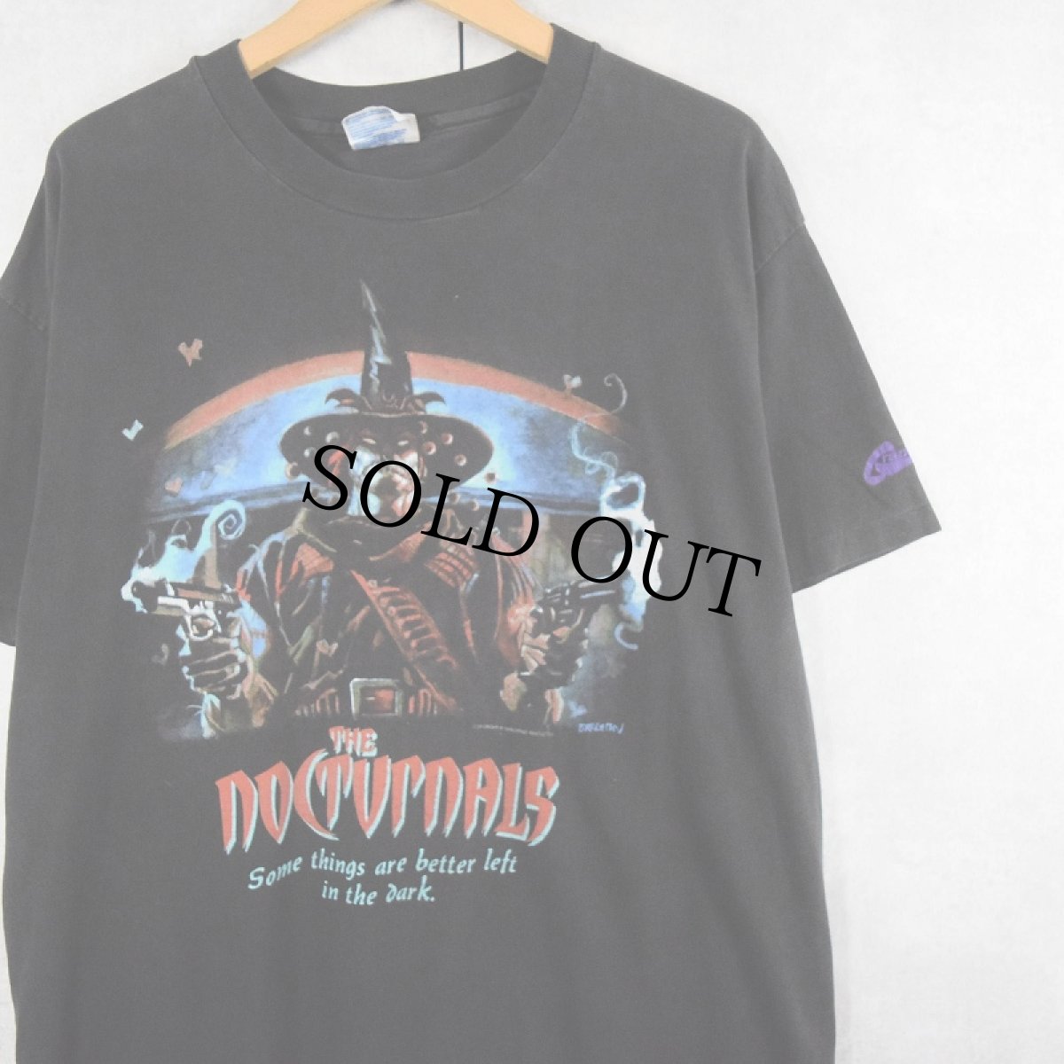 画像1: 90's THE NOCTURNALS ホラーゲームプリントTシャツ BLACK L (1)