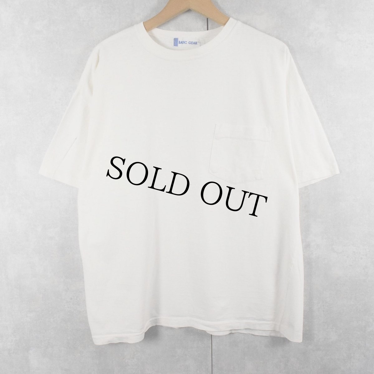 画像1: 90's BASIC GEAR 無地 ポケットTシャツ (1)
