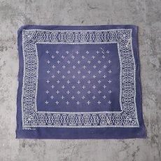 画像2: 60's WASHFAST COLOR ALL COTTON クロス柄 バンダナ (2)