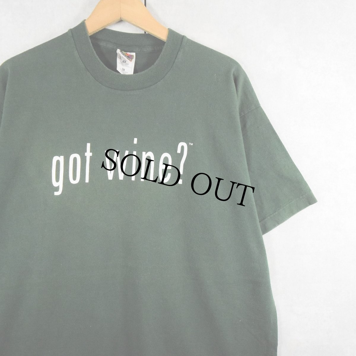 画像1: 90's "got wine?" パロディプリントTシャツ XL (1)