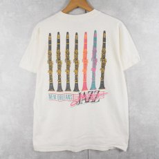 画像1: 〜90's USA製 "NEW ORLEANS JAZZ"  クラリネット プリントTシャツ L (1)