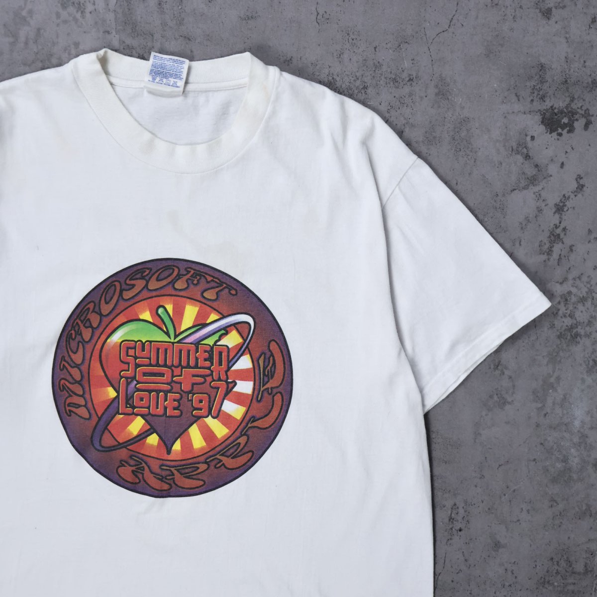 画像1: 90's Microsoft "SUMMER OF LOVE '97" コンピューター企業 プリントTシャツ L (1)