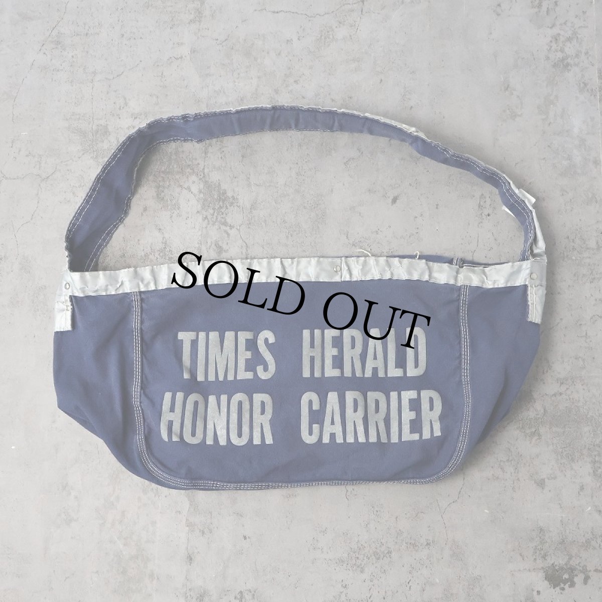 画像1: VINTAGE "TIMES HERALD HONOR CARRIER" ニュースペーパーバッグ NAVY×SILVER (1)