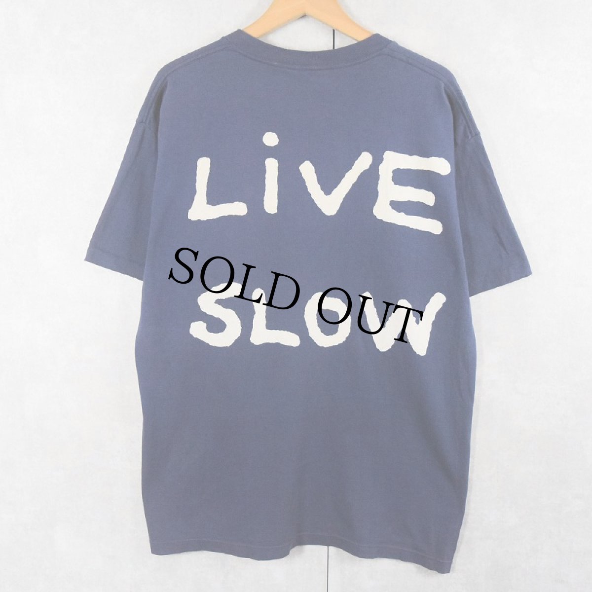 画像2: 90's GRAVITY GRAPHICS USA製 "SAIL FAST LIVE SLOW" プリントTシャツ NAVY L (2)