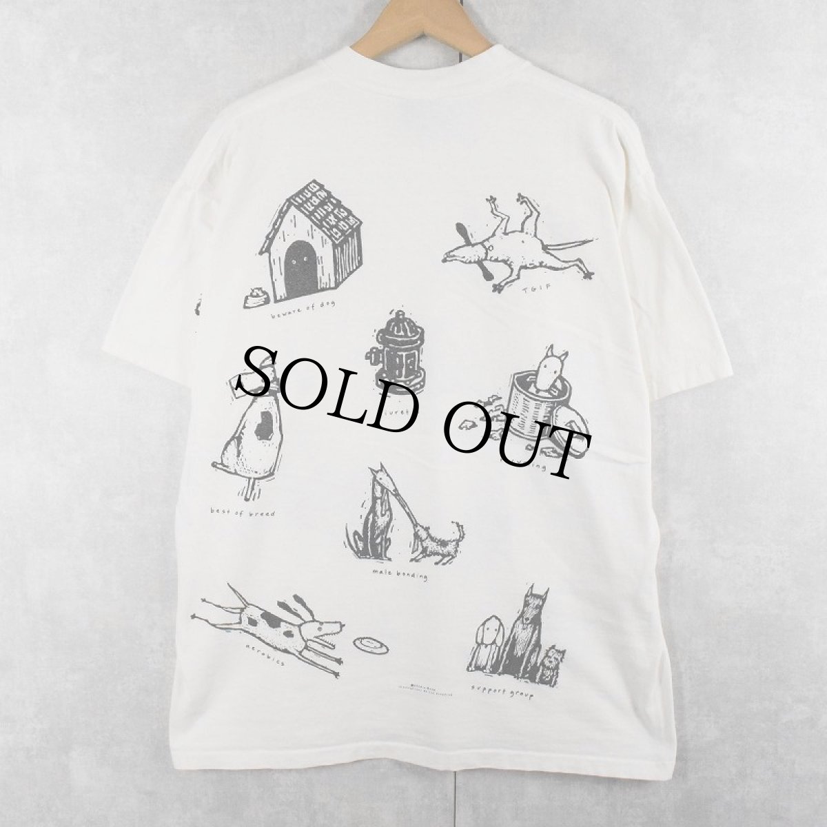 画像2: 90's Studio Roja USA製 犬プリントTシャツ XL (2)