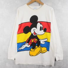 画像1: 90's Disney USA製 "MICKEY MOUSE" キャラクタープリントロンT S/M (1)