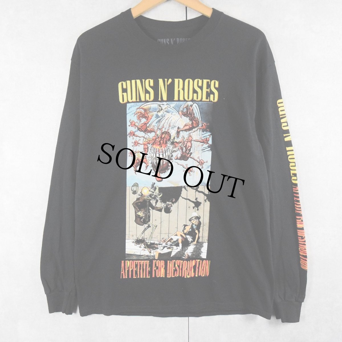 画像1: GUNS N' ROSES "APPETITE FOR DESTRICTION" ロックバンドロンT BLACK M (1)