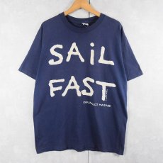 画像1: 90's GRAVITY GRAPHICS USA製 "SAIL FAST LIVE SLOW" プリントTシャツ NAVY L (1)