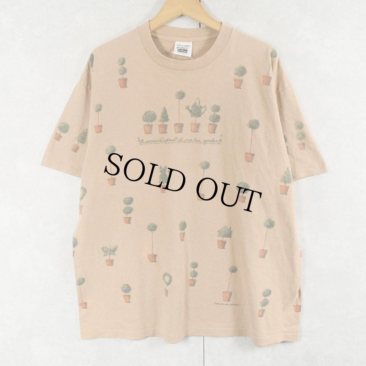 画像1: 90's rel-e-vant products USA製 植木プリントTシャツ XL (1)