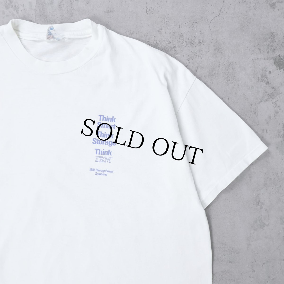 画像1: 90's IBM USA製 "Think Smart Think Storage Think IBM" コンピューター企業 プリントTシャツ XL (1)